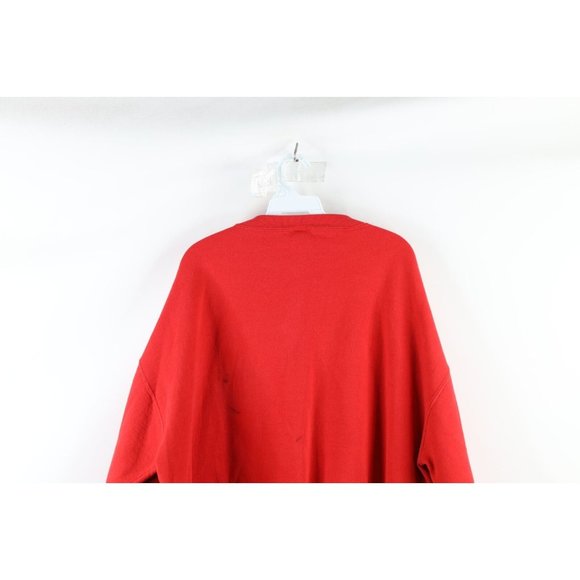 Vintage 90s Russell Athletic Mens 2XL Faded Spell Out Chelsea Sweatshirt Red USA - Picture 12 of 13